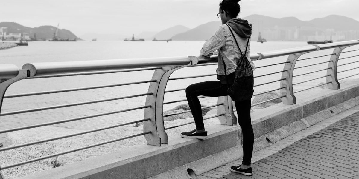 woman looking at sea